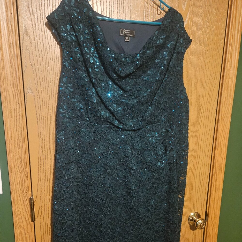 Dressbarn Collection women's formal dress, green, size 20